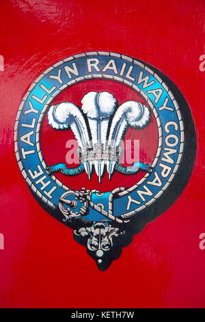 Talyllyn railway heritage logo ; tywyn, Pays de Galles, Royaume-Uni Banque D'Images