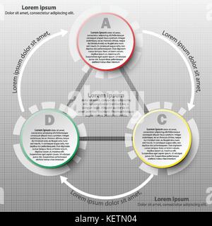 Trois simples white 3d tag pour site internet présentation couvrir poster vector illustration infographie design concept Illustration de Vecteur