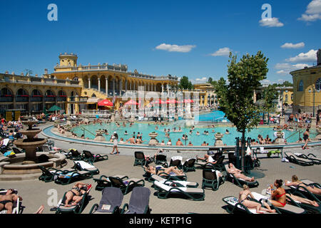 Les bains thermaux Széchenyi Budapest Hongrie Banque D'Images