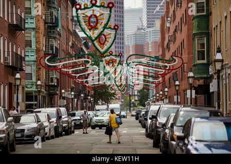 Boston Massachusetts New England North America USA, la communauté italienne d'trimestre North End North Square zone connue sous le nom de Little Italy Banque D'Images
