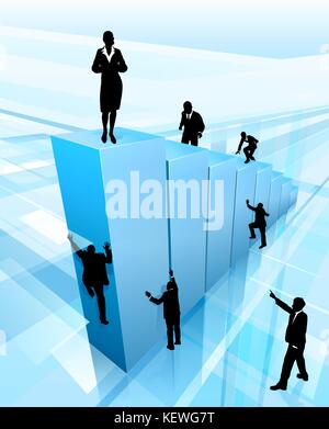 Success concept Business People Silhouettes Illustration de Vecteur