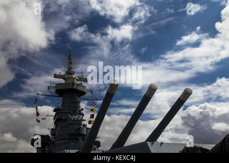 Les Canons de l'USS North Carolina Banque D'Images