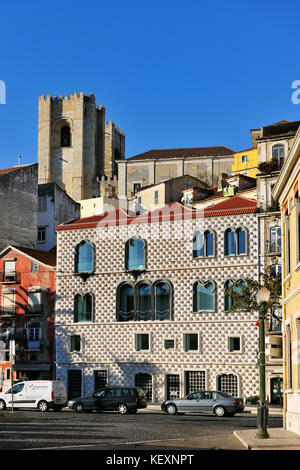 La Casa dos Bicos, une maison du xvie siècle, aujourd'hui la Fondation Jose Saramago, Prix Nobel de la littérature. Lisbonne, Portugal Banque D'Images