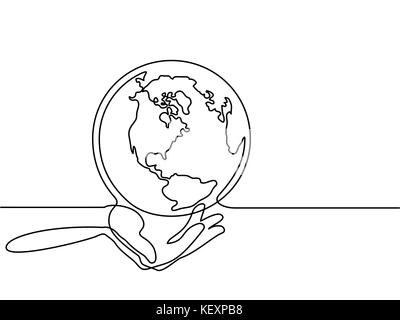 Globe de la terre dans la main de l'homme Illustration de Vecteur