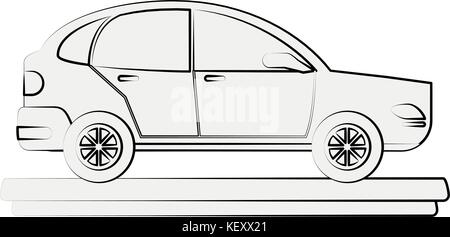 Voiture en stationnement weda droit Illustration de Vecteur