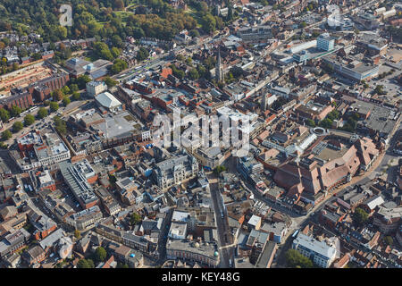 Une vue aérienne du centre d'Ipswich, la ville du comté de Suffolk Banque D'Images