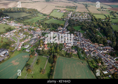 Une vue aérienne du village de Clare Suffolk Banque D'Images