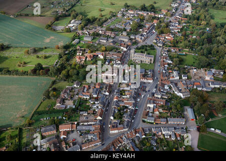 Une vue aérienne du village de Clare Suffolk Banque D'Images