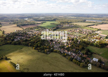 Une vue aérienne du village de Littlebourne, dans le Kent, Angleterre du Sud-Est Banque D'Images