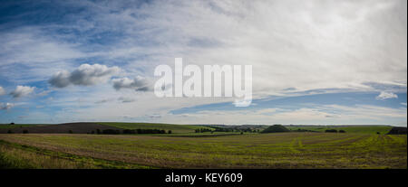 Silbury Hill, Avebury, dans le Wiltshire. Banque D'Images