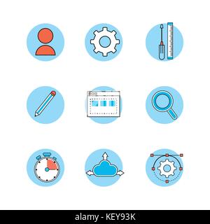 Définir la technologie programmeur code webside Illustration de Vecteur