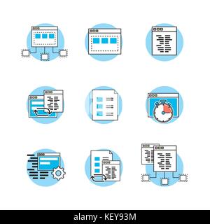 Définir la technologie programmeur code webside Illustration de Vecteur
