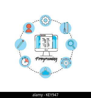 Définir la technologie programmeur code webside Illustration de Vecteur