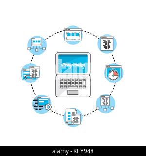 Définir la technologie programmeur code webside Illustration de Vecteur