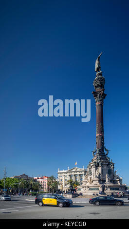 Monument de Christophe Colomb célèbre monument à port Vell au cœur de Barcelone Espagne Banque D'Images