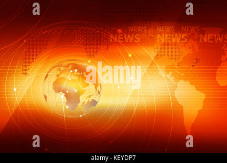 Contexte mondial des affaires, plusieurs cercles reliés par des courbes et des points autour du globe de la terre. Banque D'Images