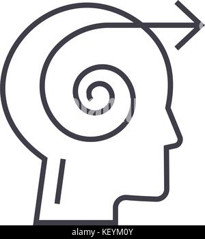 Décision L'accent linéaire de la tête, l'icône affiche, symbole, vecteur sur fond isolé Illustration de Vecteur