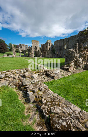 Les belles ruines de l'abbaye d'Easby près de Richmond dans le North Yorkshire, en Angleterre. Banque D'Images