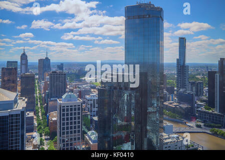 Vue aérienne de melbourne city skyline peh Banque D'Images