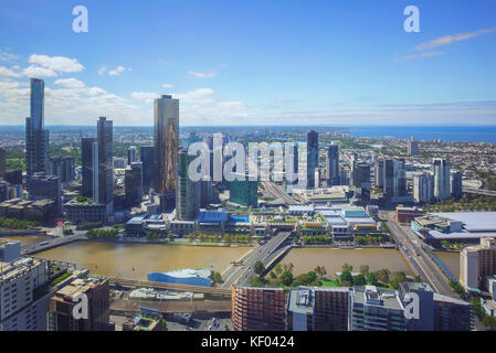 Vue aérienne de melbourne city skyline peh Banque D'Images