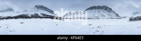 Ski de randonnée en Laponie suédoise, la Suède, Europe Banque D'Images