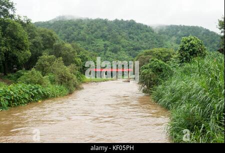 Maetaeng elephant park - mae taeng - à travers le désert sur le dos d'un éléphant à mae taeng. mae taeng est une ville 40 km au nord de Chiang Mai. Banque D'Images