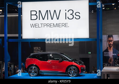 Francfort, Allemagne - Sep 20, 2017 : nouvelle bmw i3s présentation au Frankfurt International motorshow 2017 Banque D'Images