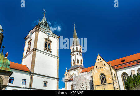 Ancien hôtel de ville et St James Church. à levoca, Slovaquie Banque D'Images