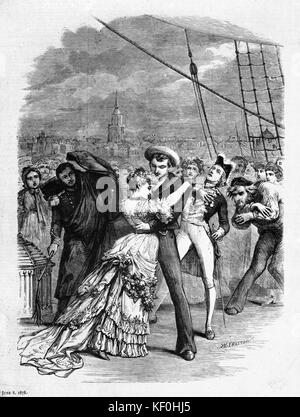 Le H.M.S. Pinafore - vue d'artiste de Gilbert & Sullivan, opéra comique. Illustration par David Henry Friston (1820-1906), en date du 8 juin 1878. Arthur Sullivan : compositeur anglais, 13 mai 1842 - 22 novembre 1900. W. S. Gilbert : Anglais dramaturge, librettiste, poète et illustrateur, 18 novembre 1836 - 29 mai 1911. Banque D'Images