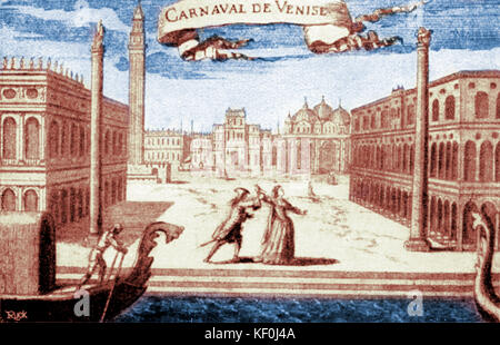 Le carnaval de Venise", 1699 par André Campra, chef d'orchestre et compositeur français 4 Décembre 1660 - 29 juin 1744. Version teintée. Banque D'Images