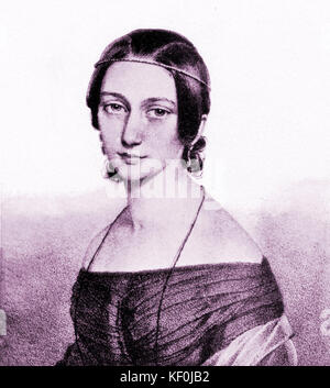 Clara Schumann, jeune tout en Clara Wieck. Pianiste et compositeur allemand 1819-1896. Banque D'Images
