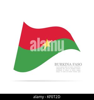 Le burkina faso de brandir le drapeau national icône vecteur Illustration de Vecteur