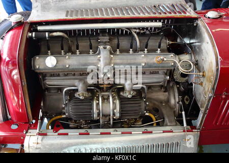 Le moteur d'un Grand Prix classique Tipo B Alfa Romeo P3 au circuit Estoril au Portugal en 2017 Banque D'Images