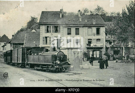 ER 1123 PONT DE BEAUVOISIN Lieu Carouge et Tramway de St Genix Banque D'Images
