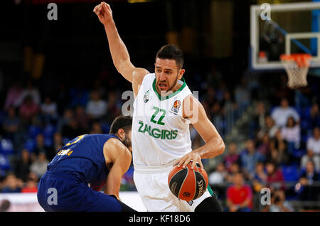 Barcelone, Espana. 24 octobre 2017. Vasilije Micic lors du match opposant FC Barcelone contre Zalgiris Kaunas correspondant à la semaine 3 de l'Euroleague de basket, à Barcelone, le 24 octobre 2017. Crédit : Gtres Información más Comuniación on line, S.L./Alamy Live News Banque D'Images