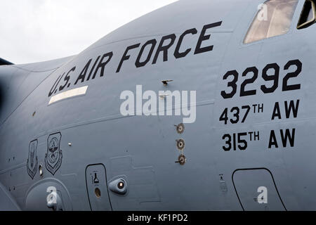 Une 315e Airlift Wing de l'USAF Boeing C-17A Globemaster III à l'Yeovilton 2017 Journée de l'Air International Banque D'Images