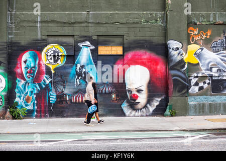 Grafiti colorés à Long Island City, Queens, New York Banque D'Images