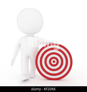 Les blancs avec cible rouge avec une flèche de sélection dans le rendu 3D Banque D'Images