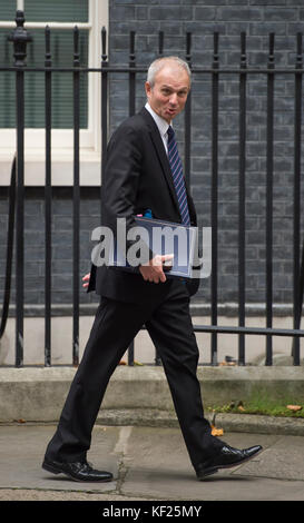 David Lidlington quitte la réunion du Cabinet de Downing Street, 24 octobre 2017, Westminster, Londres, Royaume-Uni. Crédit: Malcolm Park Banque D'Images