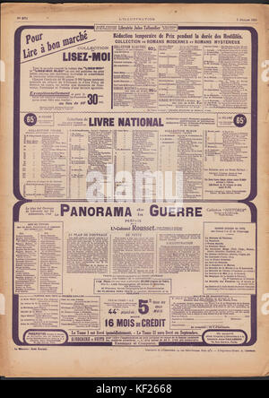 3 Juillet 1915 pas 3774, scan 37, Couverture arrière Banque D'Images