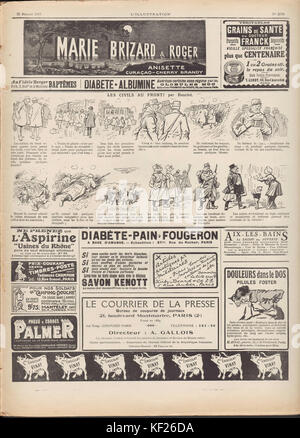 Cette image montre la couverture arrière à l'intérieur d'un document ou d'une publication, daté du 31 juillet 1915, probablement une publication ou un magazine historique. Banque D'Images