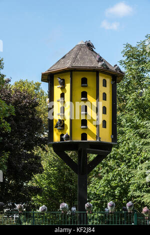 Tour à pigeons dans le stadtgarten, Dortmund, Ruhr, Rhénanie du Nord-Westphalie, Allemagne Banque D'Images