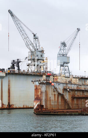 Rusty dry dock, chantier à port de Hafnarfjordur, Islande Banque D'Images