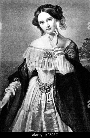 Mathilde Wesendonk. Après une peinture à l'huile par C. Dörner. MW : poétesse allemande, ami de Wagner, 1828-1902. Banque D'Images
