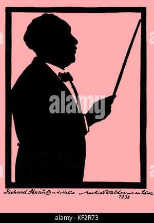 Richard Strauss-1933, se lit par 'Mathias Walter ' ' avec les ciseaux. Découper le papier. Compositeur allemand et d'orchestre. Silhouette 1864-1949 Banque D'Images