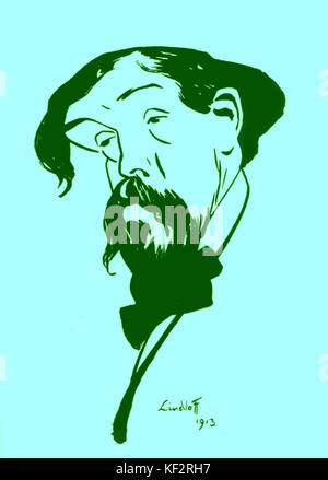 Claude Debussy par Hans Lindloff 1913. Compositeur français, 22 août 1862 - 25 mars 1918. Banque D'Images