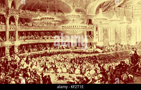 Danse : bal masqué à l'opéra par E. Lami. 19e siècle France Banque D'Images