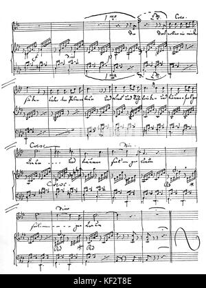 Auf Flügeln des Gesanges de Félix Mendelssohn [sur les ailes d'une chanson]. Note manuscrite, page 2. Compositeur allemand, 3 février 1809 - 4 novembre 1847. Banque D'Images