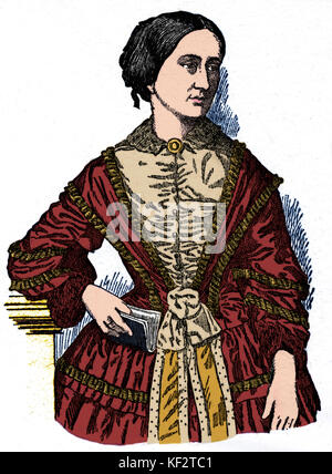 Clara Schumann - portrait. Pianiste allemand (née Wieck), 13 septembre 1819 - 20 mai 1896. Épouse du compositeur, Robert Schumann.. Banque D'Images