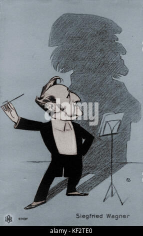 Siegfried Wagner la caricature. Compositeur et chef d'orchestre allemand (1869-1930). Fils de Richard. Banque D'Images